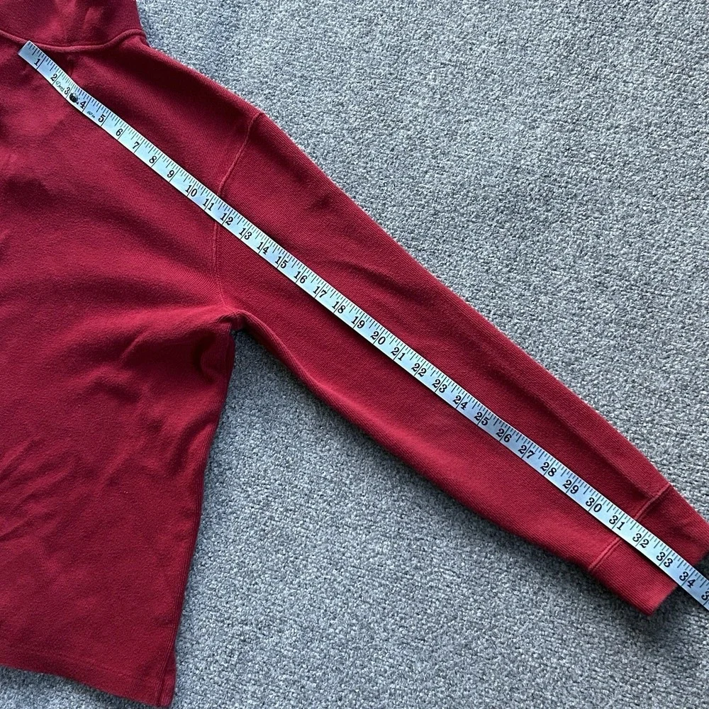 Polo Ralph‎ Lauren Shirt Mens Large Red Pullover 1/4 Zip Vintage Rib Knit Jumper